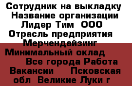 Сотрудник на выкладку › Название организации ­ Лидер Тим, ООО › Отрасль предприятия ­ Мерчендайзинг › Минимальный оклад ­ 18 000 - Все города Работа » Вакансии   . Псковская обл.,Великие Луки г.